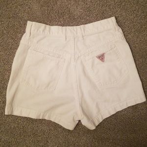 Guess Vintage White Denim Jean Shorts 29